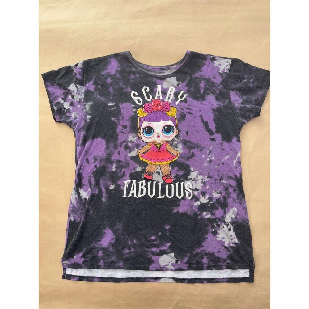 LOL Surprise Doll Womens Unisex T Shirt Medium Scary Surprise Purple Tie Dye
